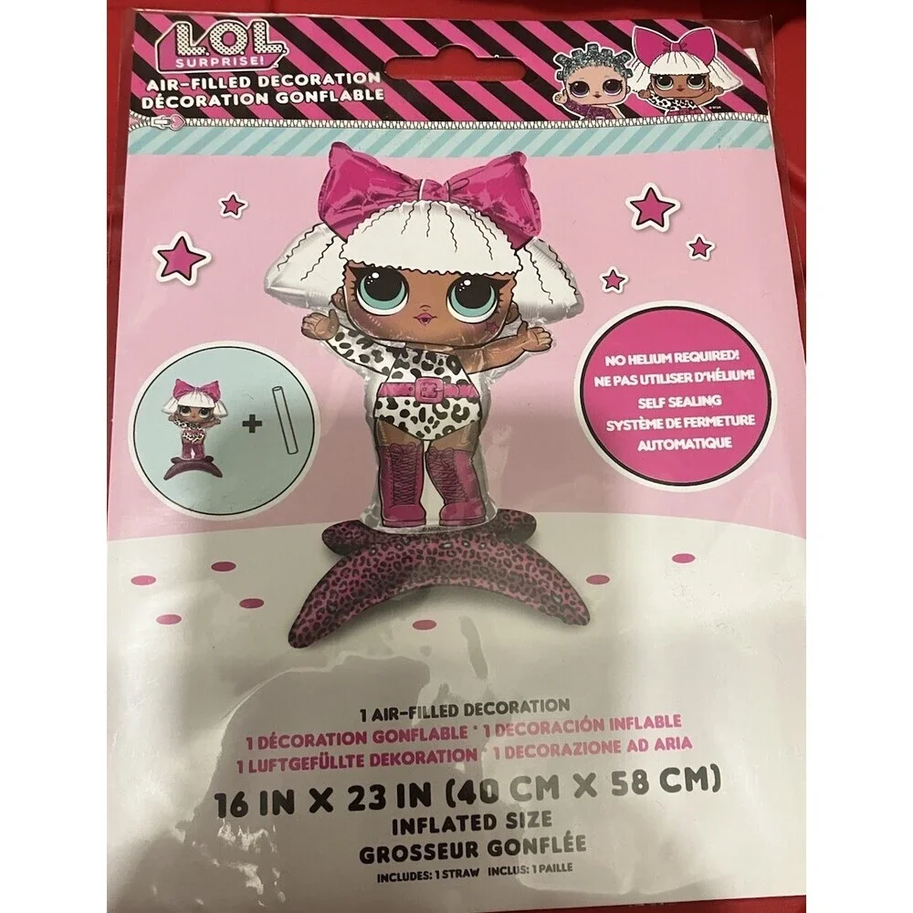 Lol Surprise Foil Mylar Party Balloon, Cheetah Print Stand Up Doll 16x23